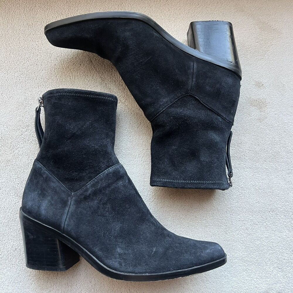 27 EDIT by Naturalizer Berkley 2 Black Suede Leather Western Cowgirl Bootie 6.5